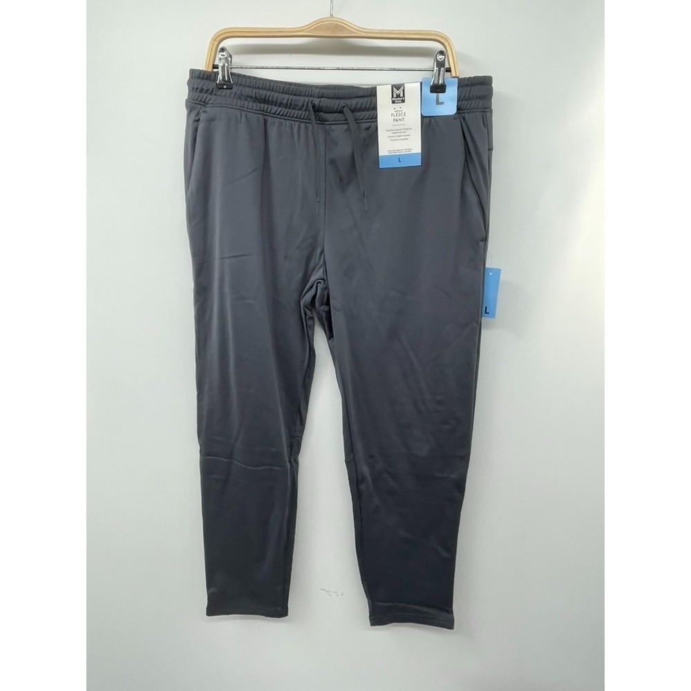 Member's Mark Sweatpants Mens Large Grey Fleece Tapered Leg Drawstring Waist NWT